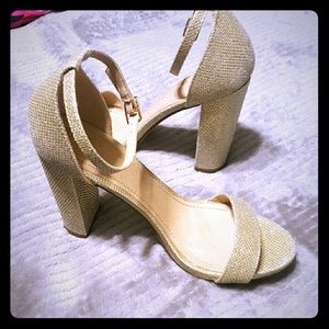 Gold sparkly heels